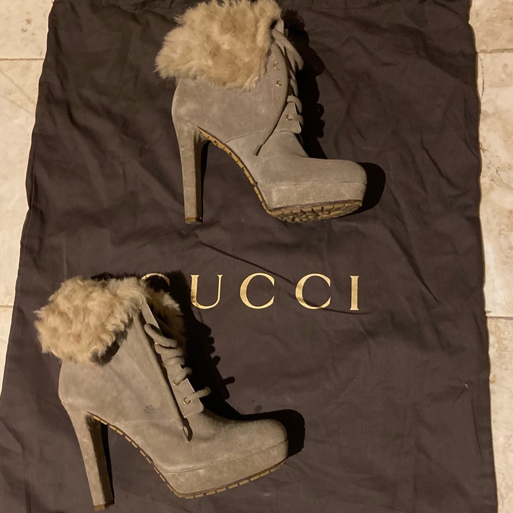 Gucci suede grey booties 38.5 - Picture 5 of 5